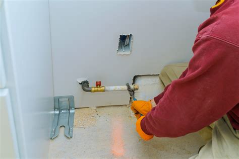 stove gas line in wall